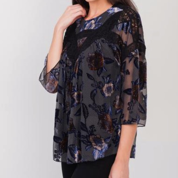 Anthropologie Daniel Rainn Burnout Velvet Blouse - Picture 4 of 8